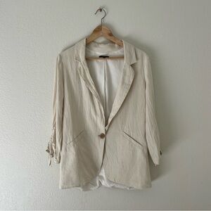 Women's Cream Linen Blazer